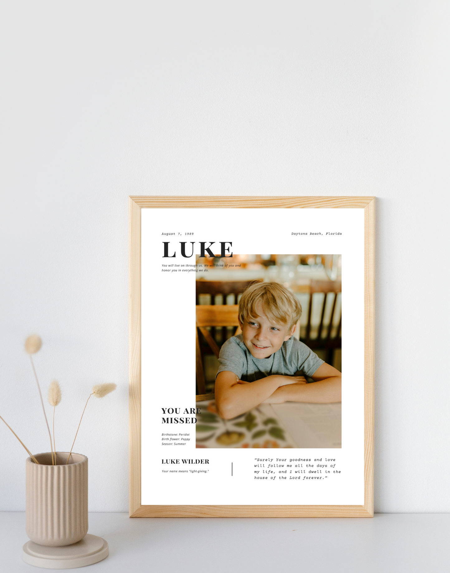 Modern Childhood Remembrance Print - Biblical