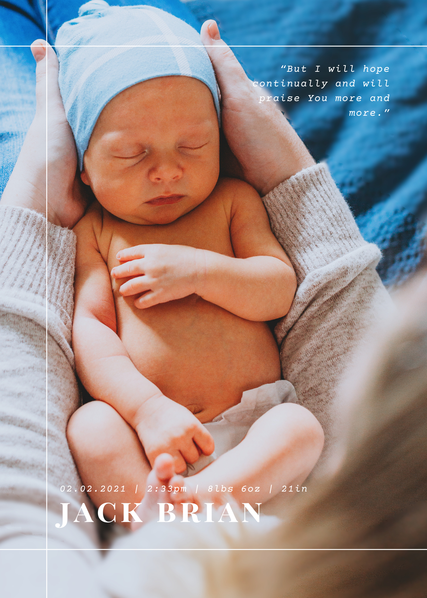 Desk Size Birth Print - Biblical