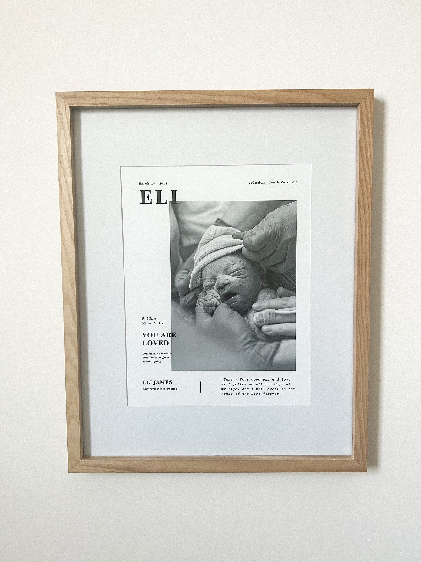 Modern Birth Print - Biblical